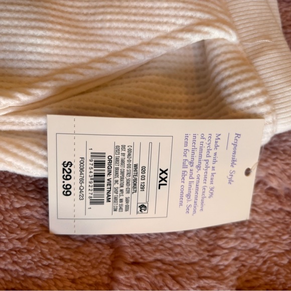 Cream Ribbed Lounge Pants - Picture 3 of 3